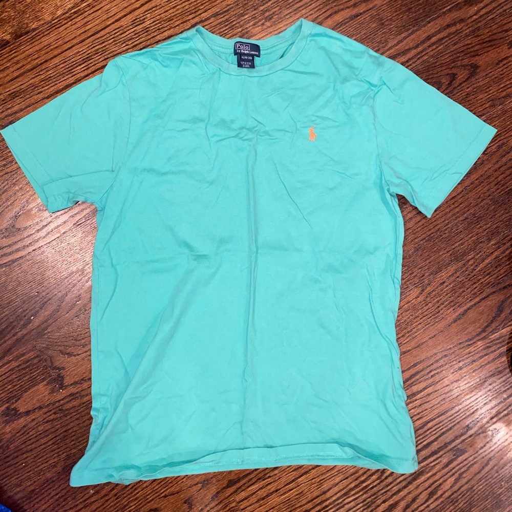 Teal/Aqua Polo Orange Logo Boys Tee